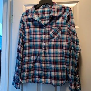 Ladies L plaid shirt